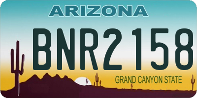 AZ license plate BNR2158