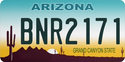 AZ license plate BNR2171