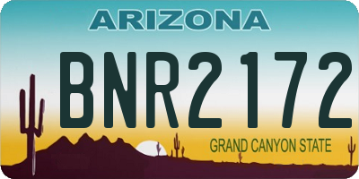 AZ license plate BNR2172