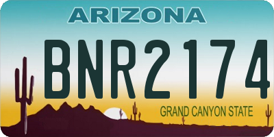 AZ license plate BNR2174