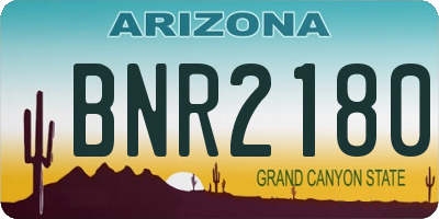 AZ license plate BNR2180
