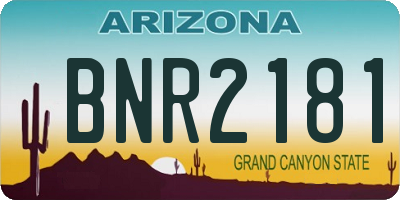 AZ license plate BNR2181