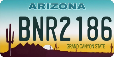 AZ license plate BNR2186