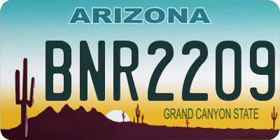 AZ license plate BNR2209