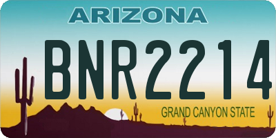 AZ license plate BNR2214