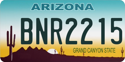 AZ license plate BNR2215