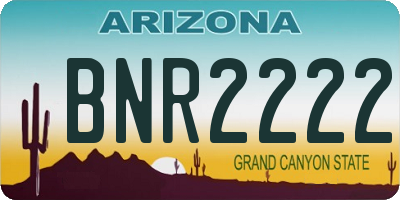 AZ license plate BNR2222