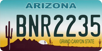AZ license plate BNR2235
