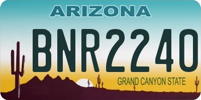 AZ license plate BNR2240