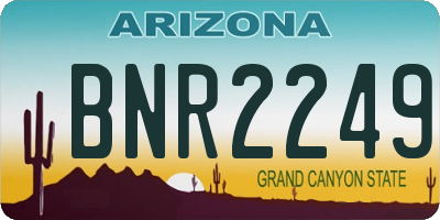 AZ license plate BNR2249