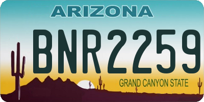 AZ license plate BNR2259
