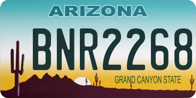 AZ license plate BNR2268