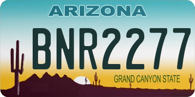 AZ license plate BNR2277
