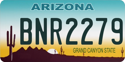AZ license plate BNR2279
