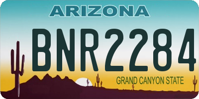 AZ license plate BNR2284