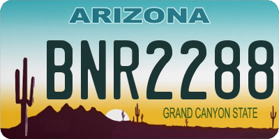 AZ license plate BNR2288