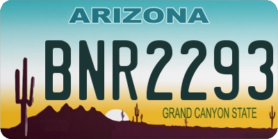 AZ license plate BNR2293