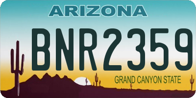 AZ license plate BNR2359