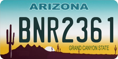 AZ license plate BNR2361