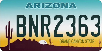 AZ license plate BNR2363