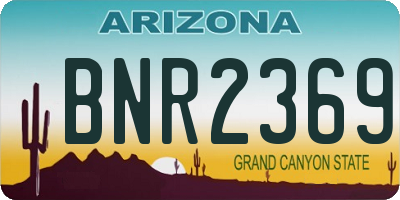 AZ license plate BNR2369
