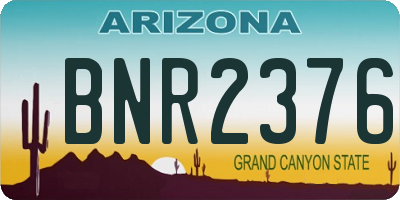 AZ license plate BNR2376