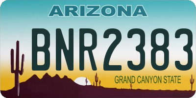 AZ license plate BNR2383