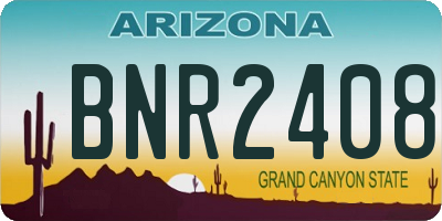AZ license plate BNR2408