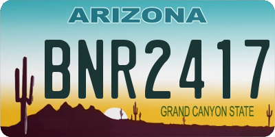 AZ license plate BNR2417