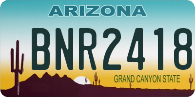 AZ license plate BNR2418