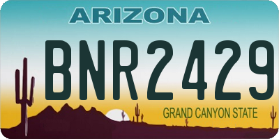 AZ license plate BNR2429