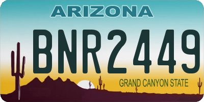 AZ license plate BNR2449