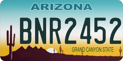 AZ license plate BNR2452