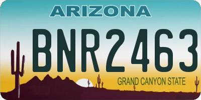 AZ license plate BNR2463