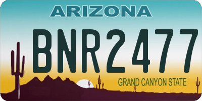 AZ license plate BNR2477