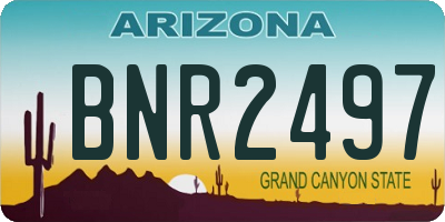 AZ license plate BNR2497