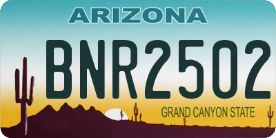 AZ license plate BNR2502