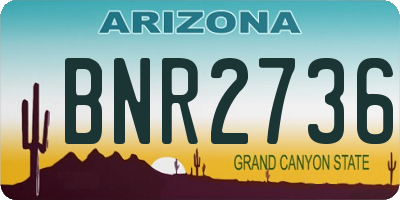 AZ license plate BNR2736