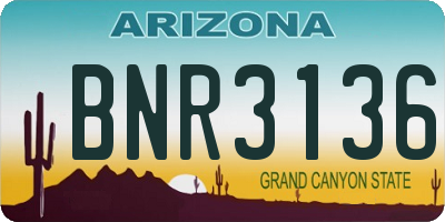 AZ license plate BNR3136