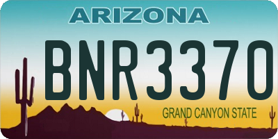 AZ license plate BNR3370