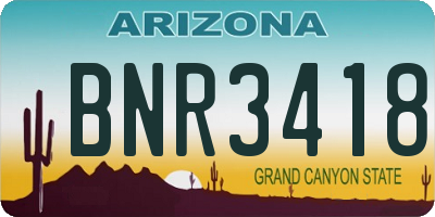AZ license plate BNR3418