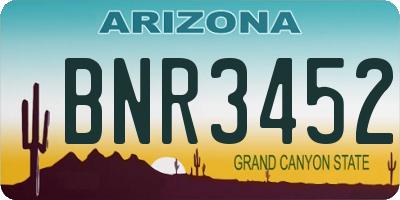 AZ license plate BNR3452