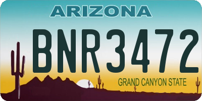 AZ license plate BNR3472
