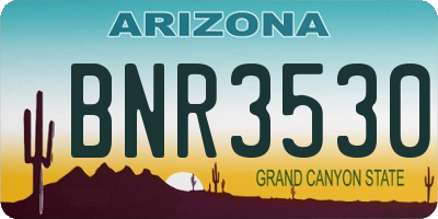 AZ license plate BNR3530