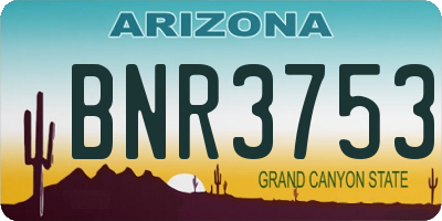 AZ license plate BNR3753
