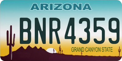 AZ license plate BNR4359