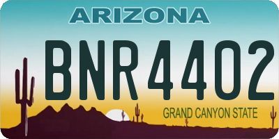 AZ license plate BNR4402