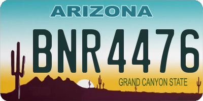 AZ license plate BNR4476