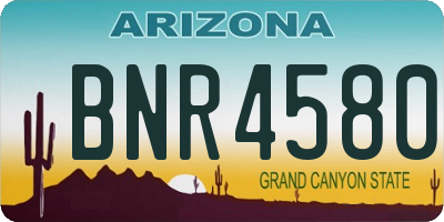 AZ license plate BNR4580
