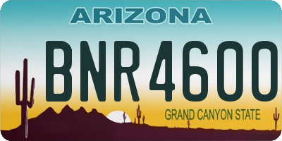 AZ license plate BNR4600